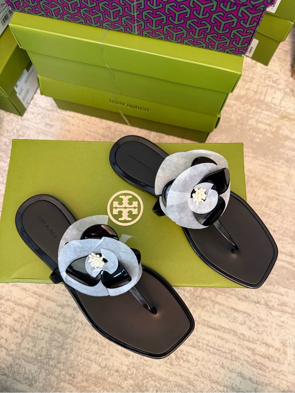 Tory Burch Floral Jelly Sandals